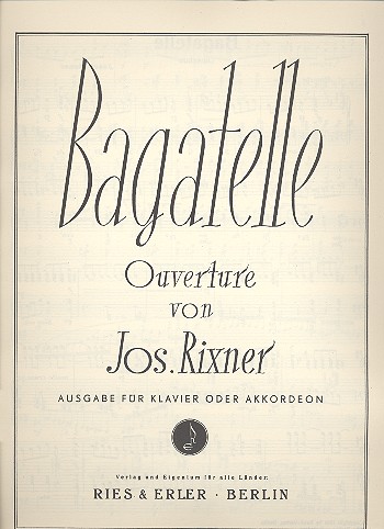 Bagatelle Ouvertüre für Klavier
