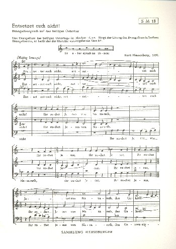 Entsetzet euch nicht  und  Christ lag