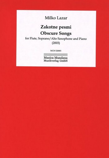 MCH520003  Milko Lazar, Obscure Songs