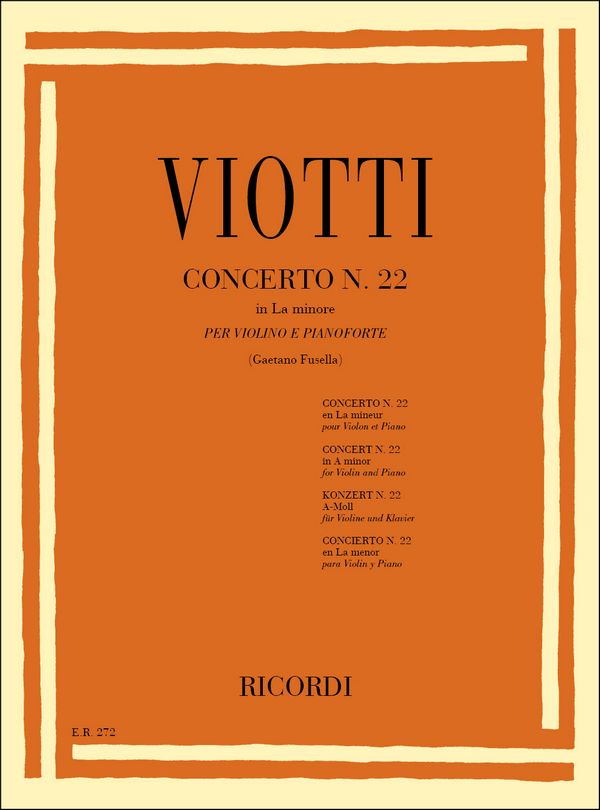 Concerto no.22 la minore per violino e archi