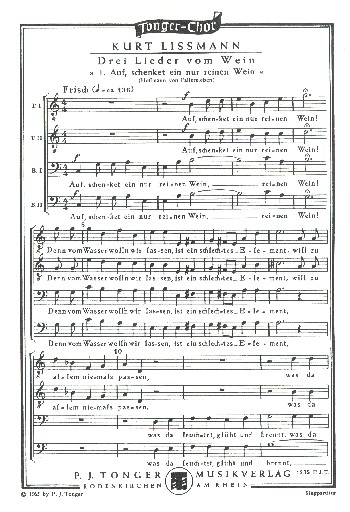 Auf schenket ein nur reinen Wein