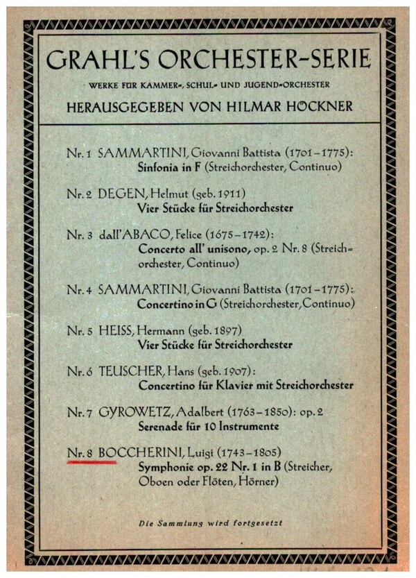 Sinfonie B-Dur Nr.1 op.22