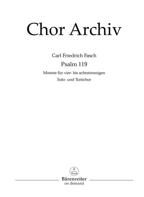 PSALM 119 MOTETTE FUER 4-8STG.
