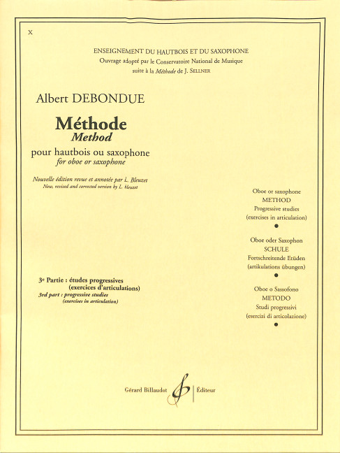 Méthode pour haubois ou saxophone