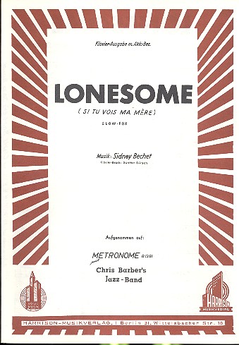 Lonesome: Einzelausgabe für Klavier und B-Instrument