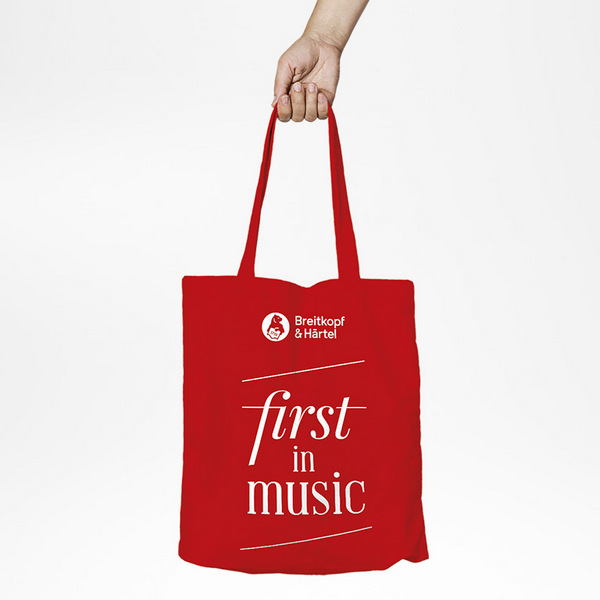 Stofftasche rot Breitkopf & Härtel first in Music