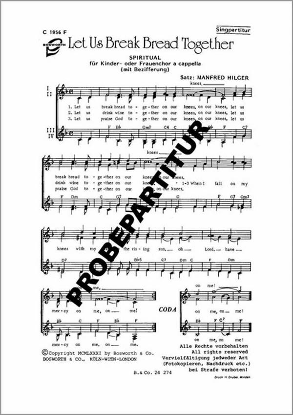 LET US BREAK BREAD TOGETHER Spiritual