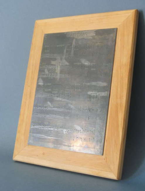 Notenstichplatte Beethoven gerahmt 28 x 36,5cm (Unikat)