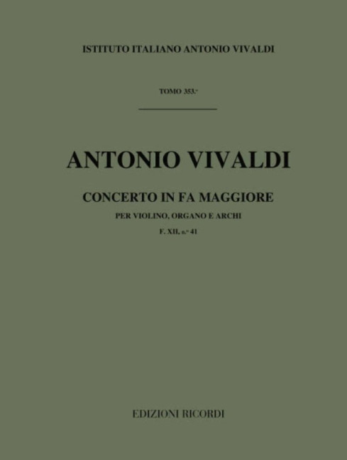 CONCERTO FA MAGGIORE PER VIOLINO,
