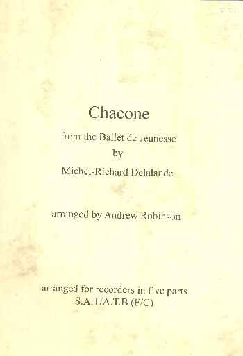 Chacone from the ballet de jeunesse