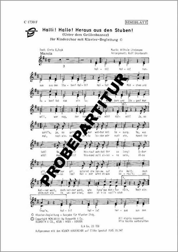 Halli! Hallo! Heraus aus den Stuben