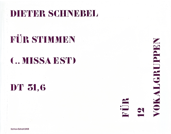 Für Stimmen Missa est dt 31,6