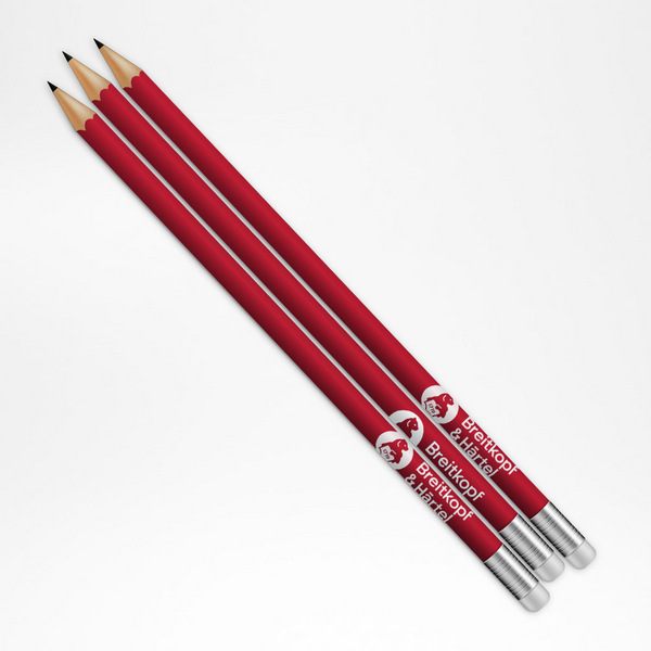 1 Bleistift, rund, mit weißem Radierer