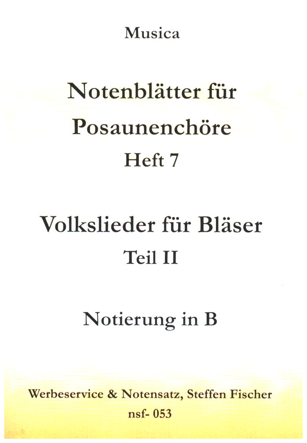 Notenblättter für Posaunenchöre Band 7