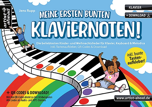 Meine ersten bunten Klaviernoten! (+Online-Audio+QR)