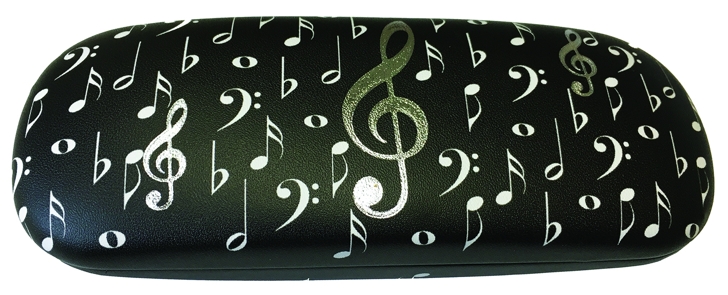 Glasses Case 'Music Notes' black/silver