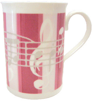 Tasse 'Pink Stripe Music Notes' 