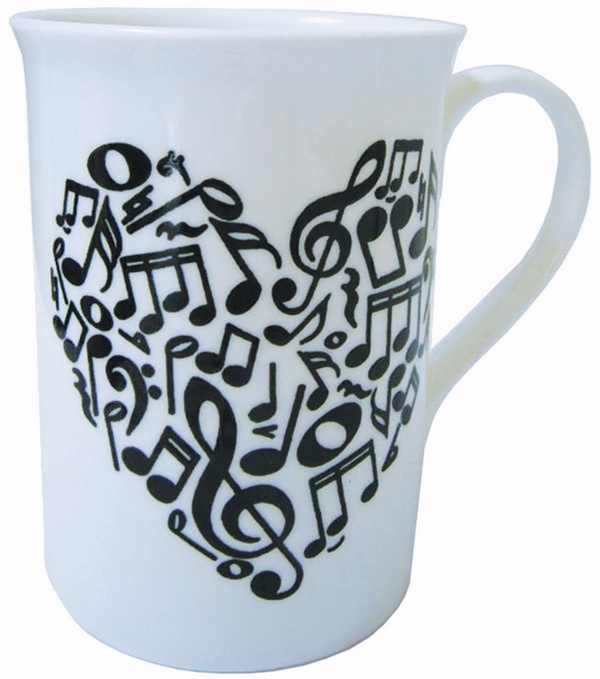 Tasse 'Heart of Notes' black/white