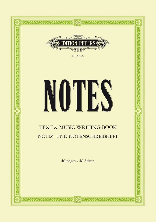 Notes: Text and Music Writing Book