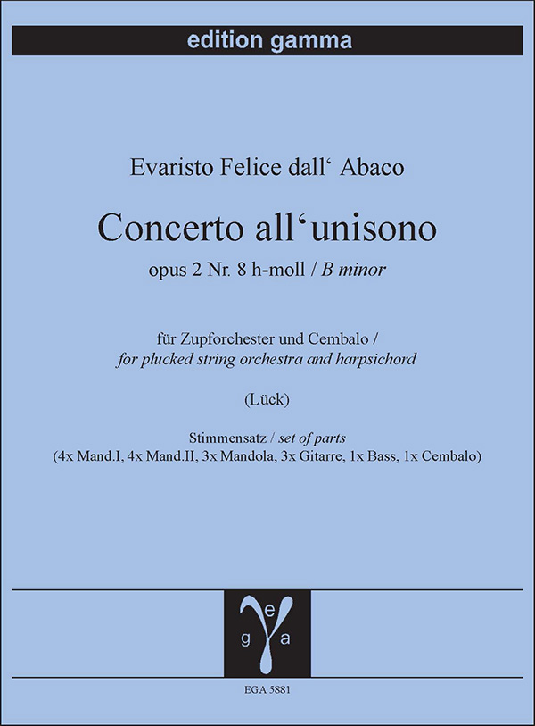 Concerto all'unisono h-moll  opus 2 Nr. 8 
