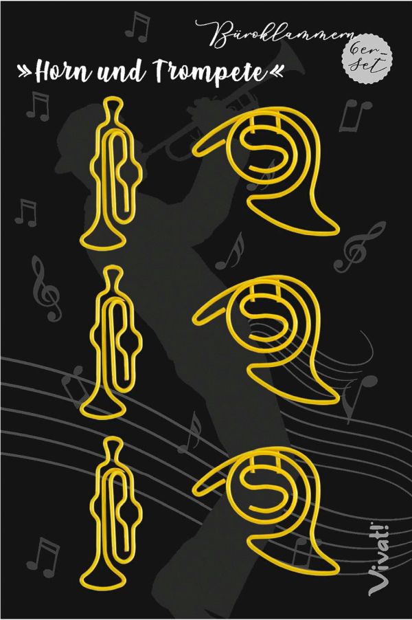 Musikalische Ordnungshelfer - 6er Set Büroklammern