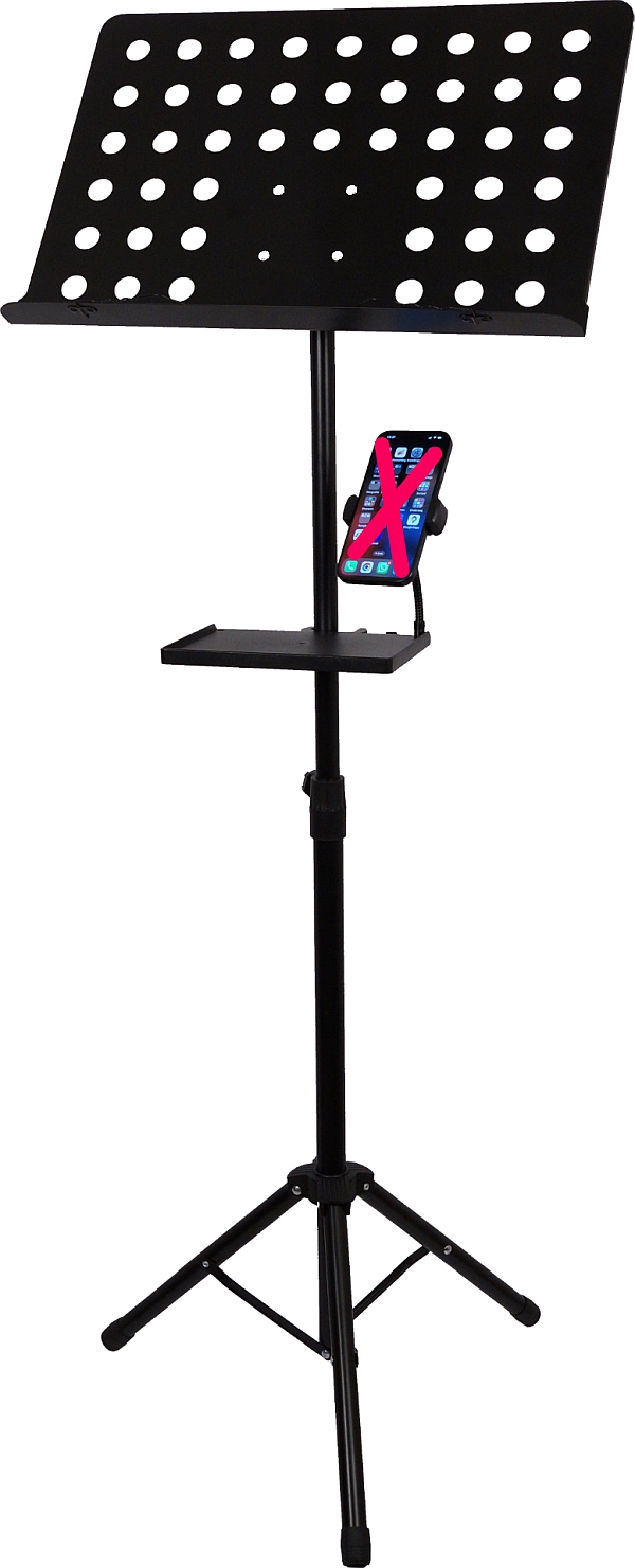 Orchesterpult "De Luxe" mit Tablet incl. Telefon-Klemme  