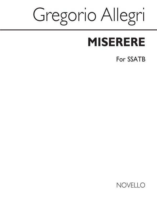 Miserere Psalm 51 for unaccompanied