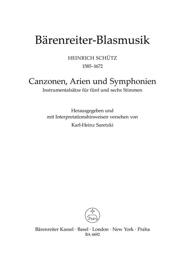 Canzonen, Arien und Symphonien