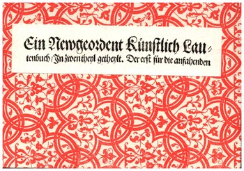 Ein newgeordent künstlich Lautenbuch Band 1