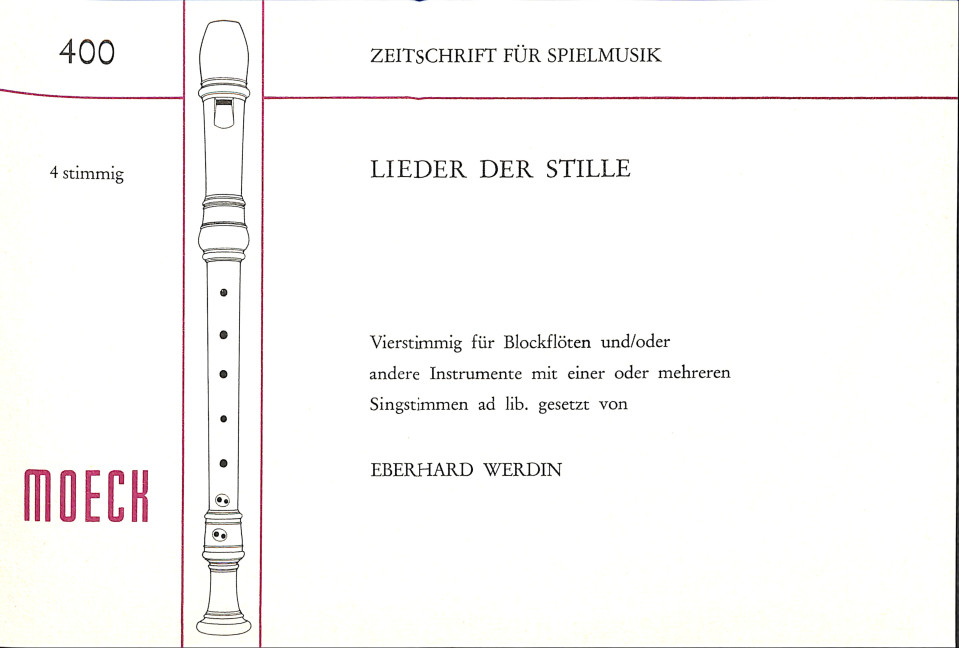 Lieder der Stille für 4 Blockflöten