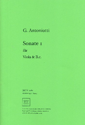 Sonate Nr.1 für Viola und Bc