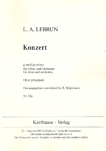 Konzert g-Moll Nr.2 für Oboe und Orchester