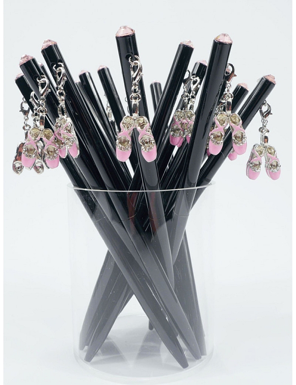 Kugelschreiber mit Anhänger Ballettschuhe rosa/Kristall