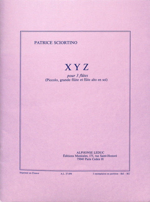 XYZ pour 3 flutes (piccolo, grande flute