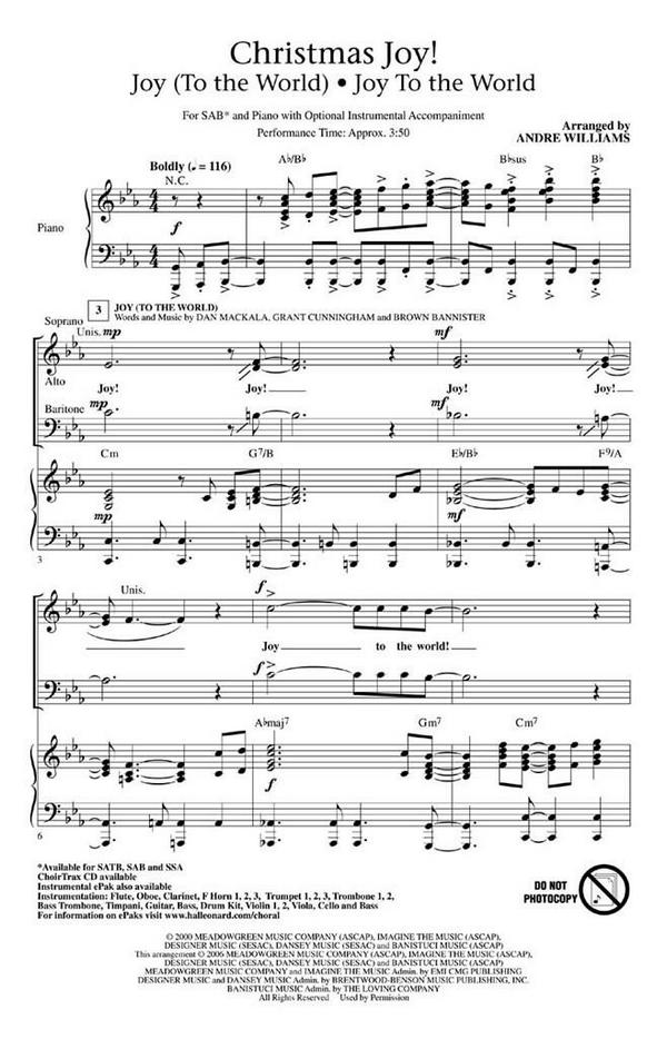 Christmas Joy for mixed chorus