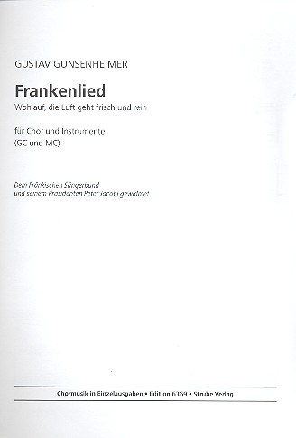 Frankenlied für gem Chor (Männerchor)