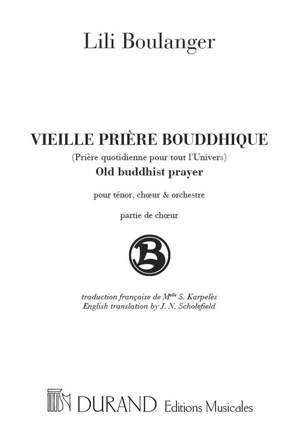 Vieille prière bouddhique für Tenor,