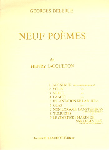 9 poèmes pour voix et piano