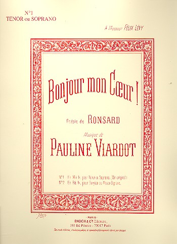 Bonjour mon coeur pour soprano