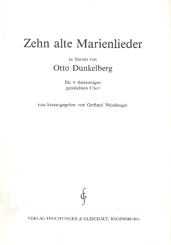 10 alte Marienlieder für gem Chor