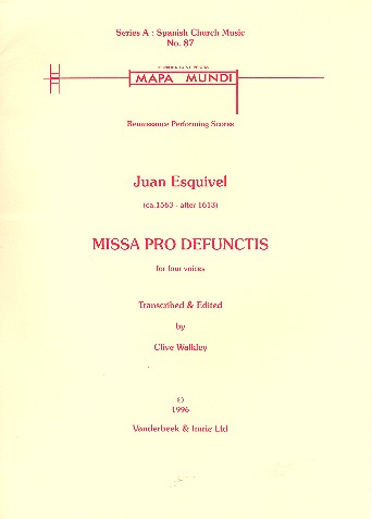 Missa pro defunctis for mixed chorus
