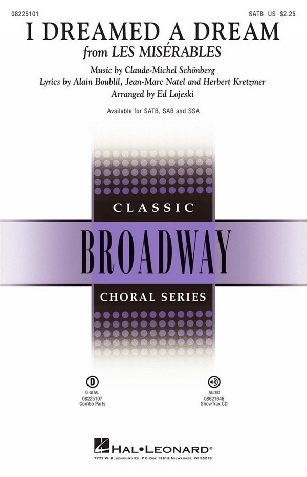 I dreamed a Dream for mixed chorus (SATB)