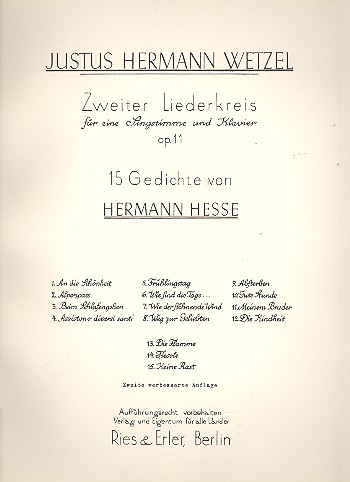 Liederkreis Nr.2 op.11 für
