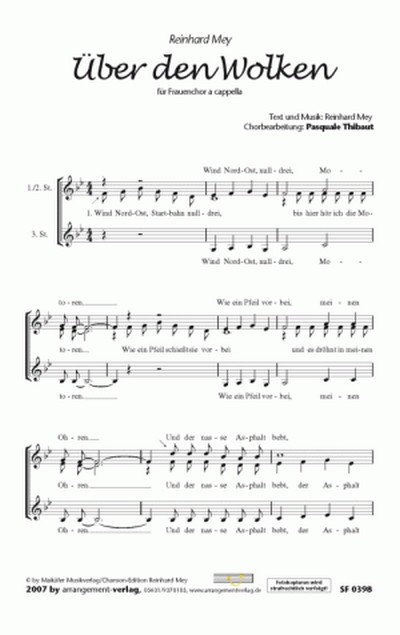 Über den Wolken  für Frauenchor a cappella