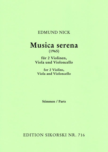 Musica serena (1965) für Streichquartett