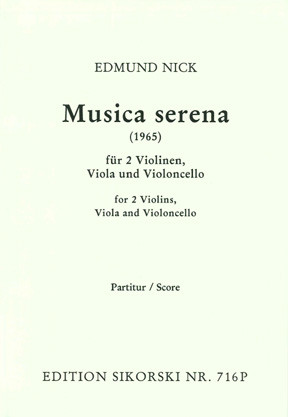 Musica serena (1965) für Streichquartett