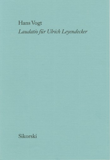Laudatio für Ulrich Leyendecker