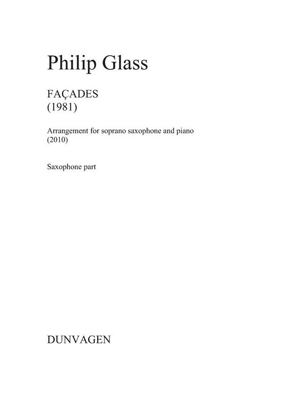 DU10725 Glass, Facades - Soprano-sax and piano