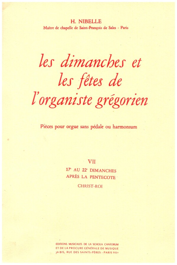 Les dimanches et les fêtes de l'organiste grégorien vol.7