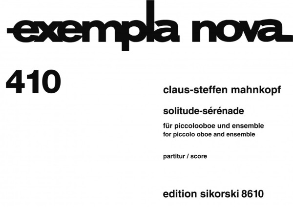 Solitude-Sérénade für  Piccolo-Oboe und